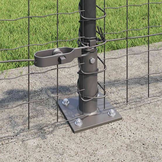 Poteau de clôture acier galvanisé gris 3,2 x 3,2 x 70 cm, Poids :30.6kg - PANGIVO - Image 3