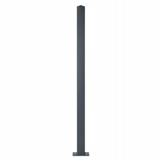 Poteau aluminium tradition style ferronnerie sur platine universel pour portail et portillon chapeau inclus H1.86 m Gris - Easy Clôture - Image 2
