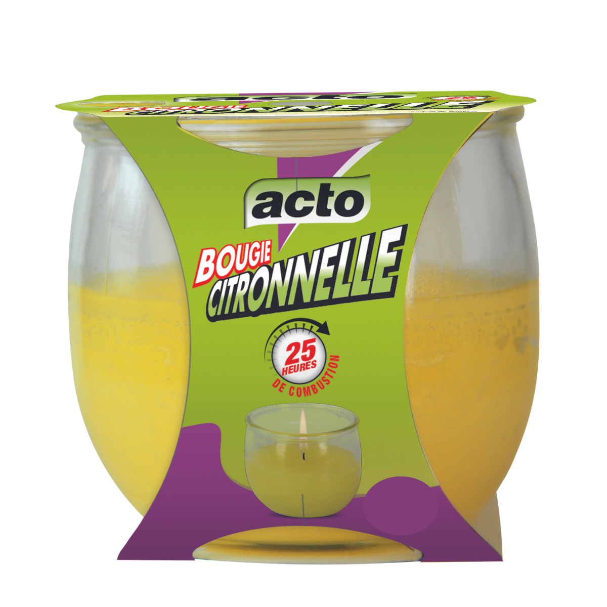 Acto - Bougies ACTO Citronnelle: Ambiance et Sécurité pour Vos Soirées - Image 1