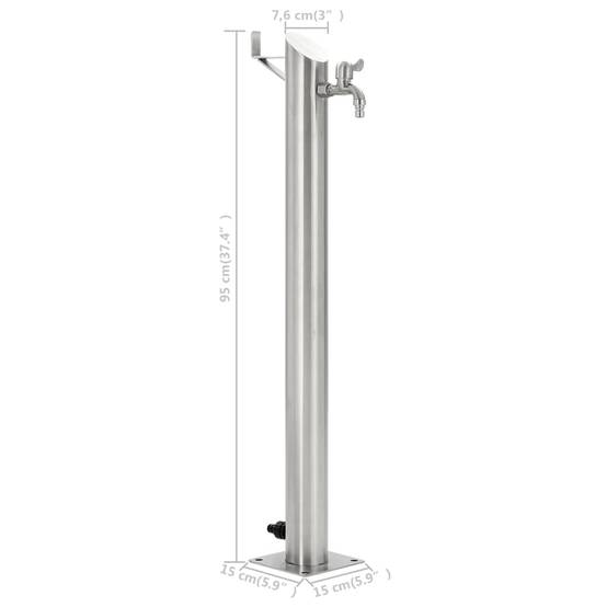 PANGIVO - Colonne à eau acier inoxydable argenté 15 x 15 x 95 cm - PANGIVO - Image 8
