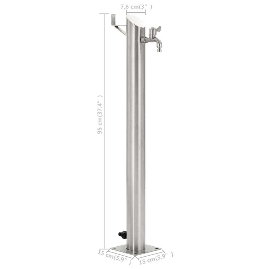 PANGIVO - Colonne à eau acier inoxydable argenté 15 x 15 x 95 cm - PANGIVO - Image 8