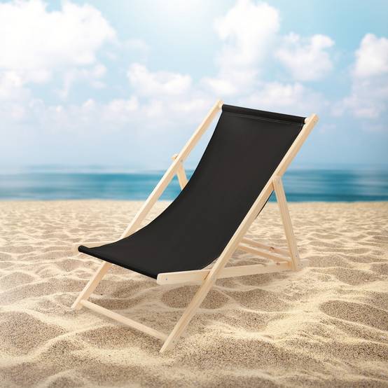 Set 2x Chaise longue de jardin pliable noir en bois chiliennes 3 positions de couchage jusqu'à 120 kg usage intérieur et extérieur balcon terrasse - Image 9