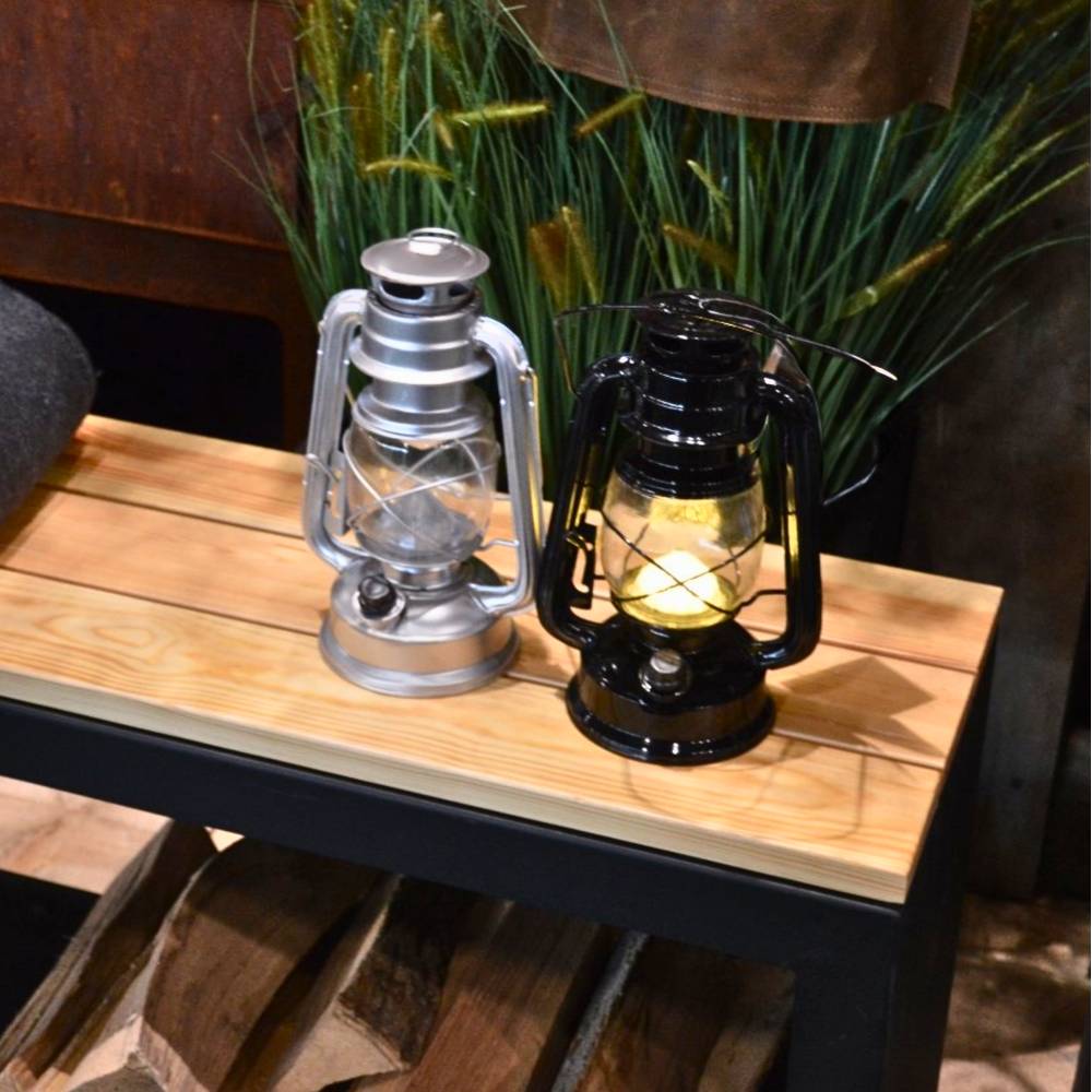 Esschert Design - Banc acier et bois avec rangement à bûches Droit - Imagen 4