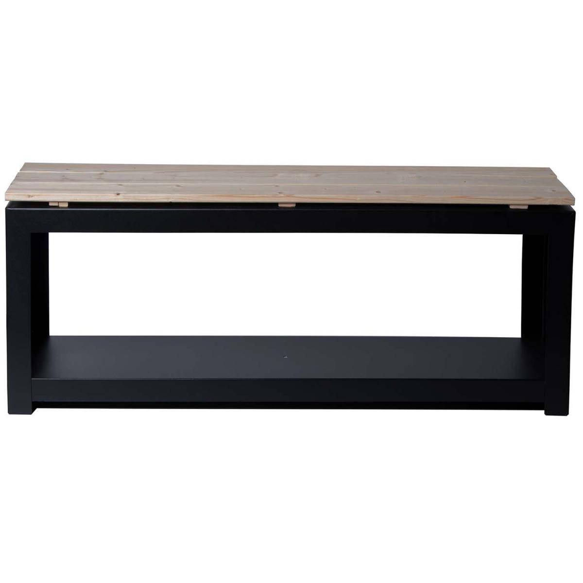 Esschert Design - Banc acier et bois avec rangement à bûches Droit - Imagen 1