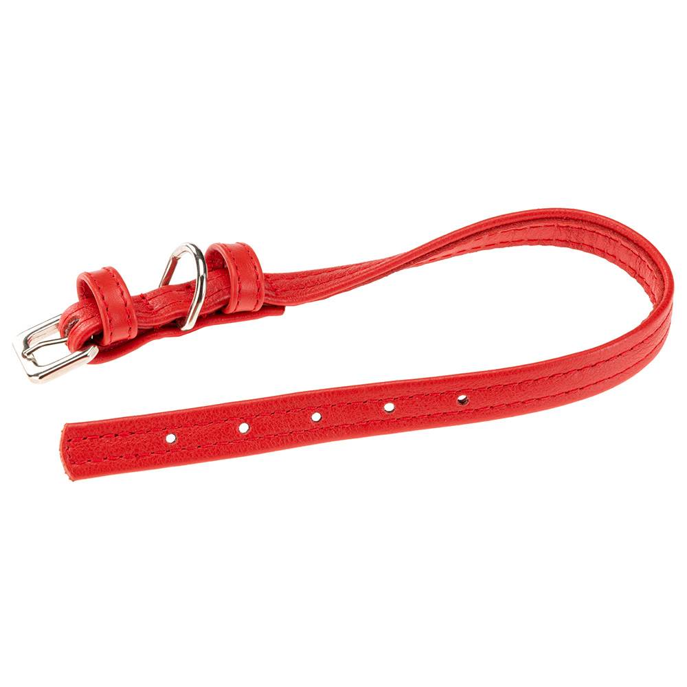 Ferplast - Collier pour Chiens VOGUE CF15/36, Cuir Véritable, Réglable, Boucle en Métal, Rouge - Imagen 1
