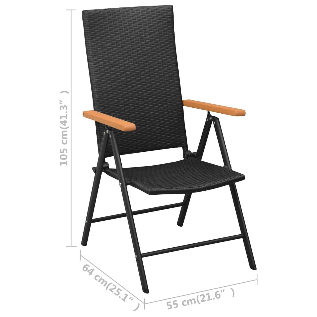 Vidaxl - Ensemble à manger de jardin 3 pcs noir et marron vidaXL 3060082 - Imagen 3