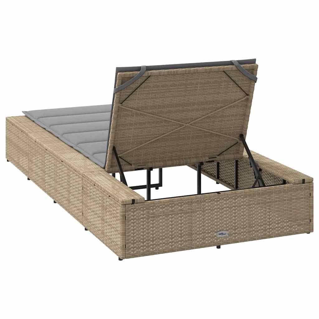 Vidaxl - Transat avec coussin flottant beige résine tressée vidaXL 4104205 - Image 8
