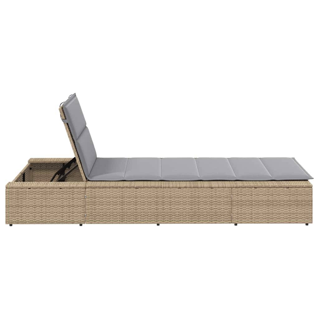 Vidaxl - Transat avec coussin flottant beige résine tressée vidaXL 4104205 - Image 9