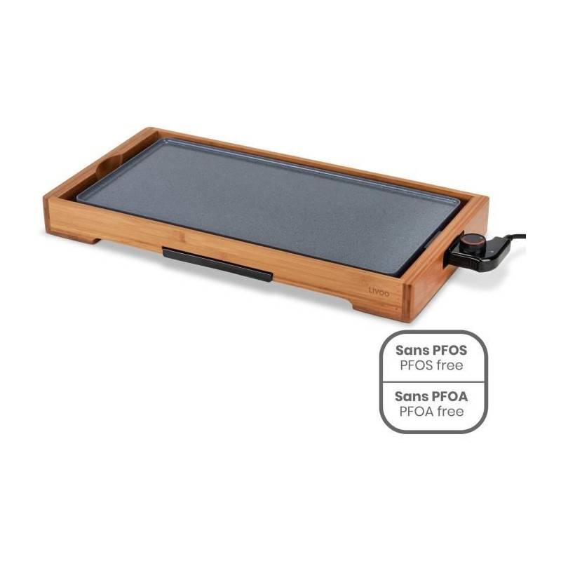 Livoo - Plancha Bambou Revetement Céramique - Livoo - Doc322 - 2200w - Plaque Amovible En Fonte D'aluminium - Thermostat Ajustable - Image 1