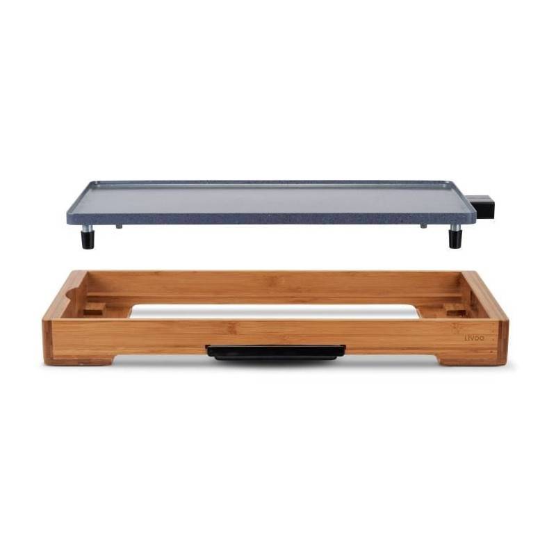 Livoo - Plancha Bambou Revetement Céramique - Livoo - Doc322 - 2200w - Plaque Amovible En Fonte D'aluminium - Thermostat Ajustable - Image 3