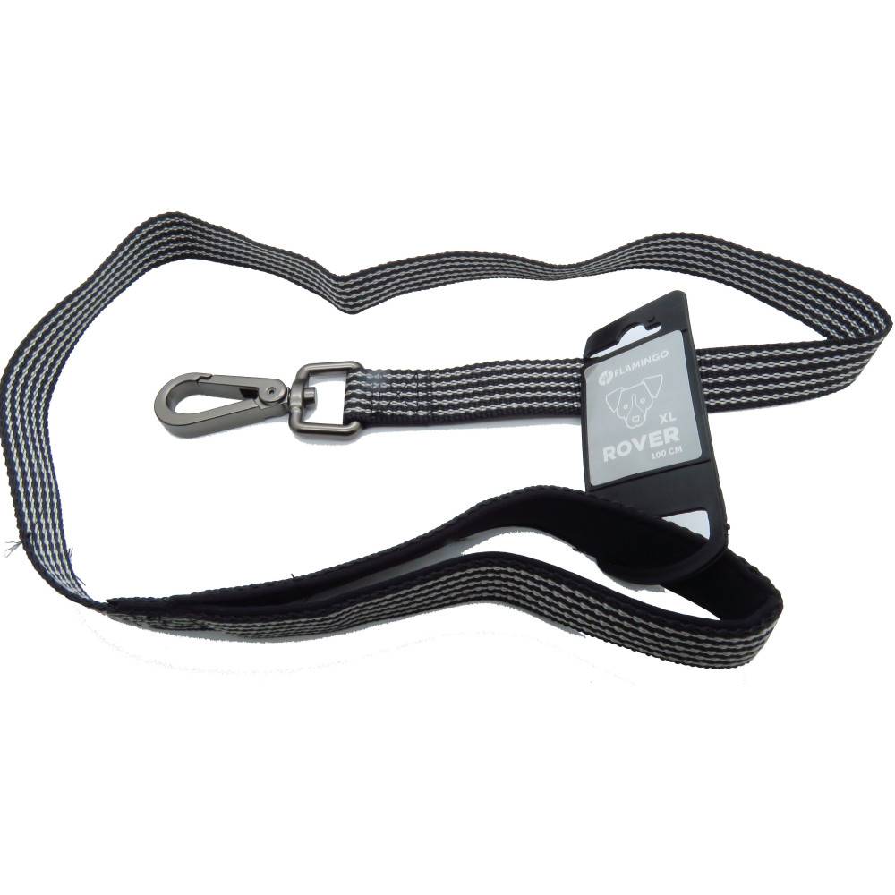 Laisse jannu noir 1 mètre x 25 mm pour chien. - Imagen 2