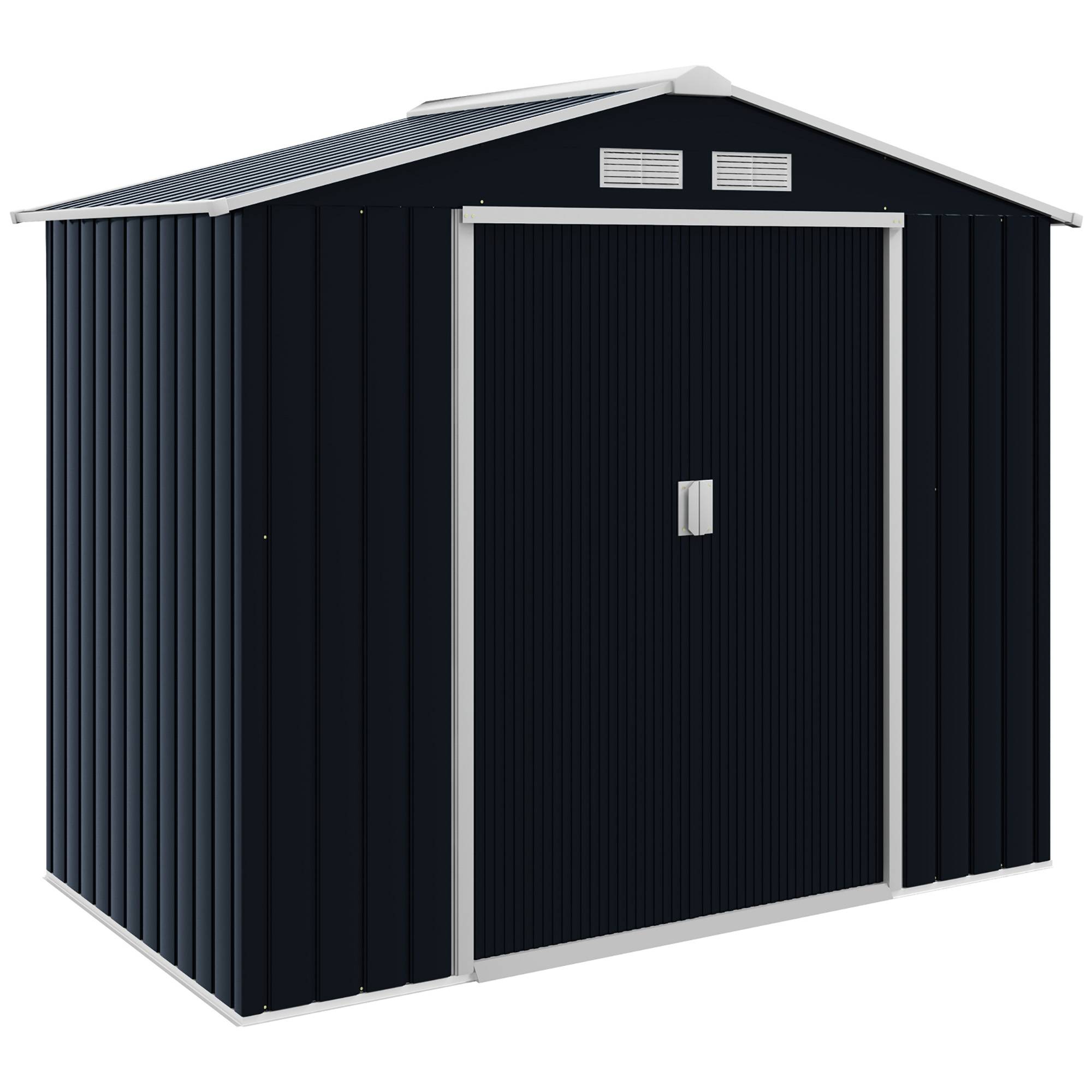 ComfortXL - Abri de jardin en acier pour jardin rangement outillage fondation incluse 213x130cm gris - ComfortXL Outdoor Living - Image 1