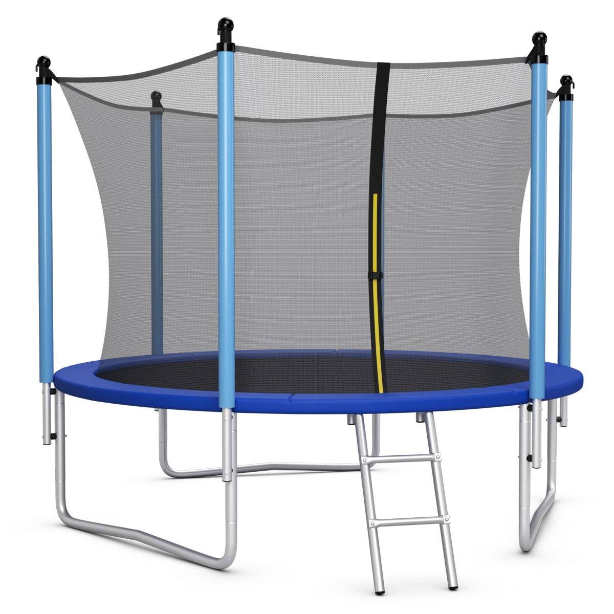 Helloshop26 - Trampoline extérieur diamètre 305cm echelle filet de sécurité tapis de saut tuyau galvanisé antirouille pour enfants charge 100 kg - Imagen 1
