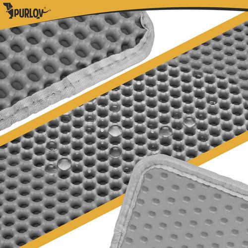 Tapis pour bac à litière Purlov 75 x 55 cm gris double couche en mousse EVA alvéolée - Image 9