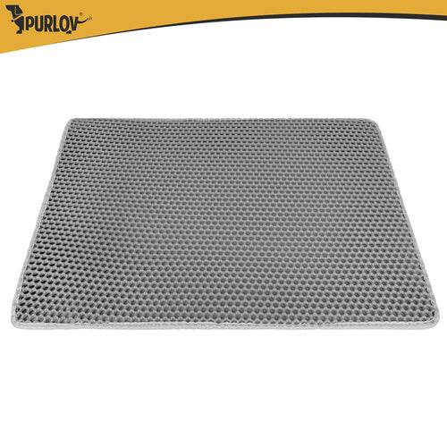 Tapis pour bac à litière Purlov 75 x 55 cm gris double couche en mousse EVA alvéolée - Image 5
