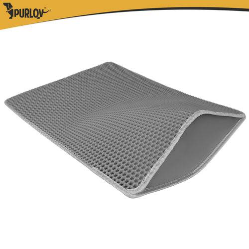 Tapis pour bac à litière Purlov 75 x 55 cm gris double couche en mousse EVA alvéolée - Image 4