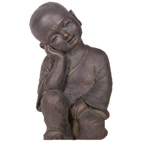 Nortène - Statue Bouddha Mey grise 41,5 cm - résine - extérieur - Image 1