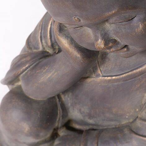 Nortène - Statue Bouddha Mey grise 41,5 cm - résine - extérieur - Image 2