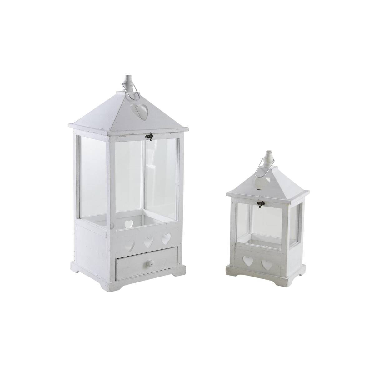 Aubry Gaspard - Lanternes en bois blanchi (lot de 2)