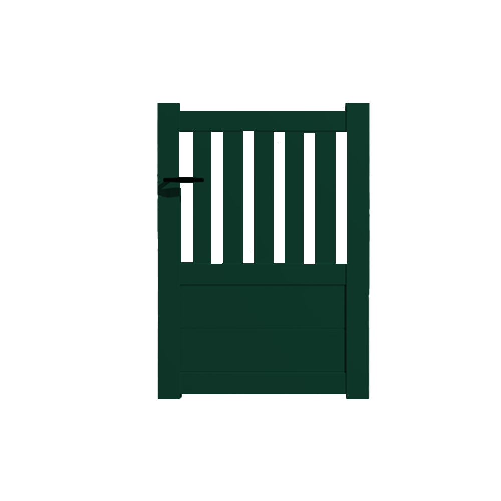 Portail Packit - Portillon alu modèle semi-ajouré en kit dim. L.1000 (entre piliers) x H.1300 mm  Vert (RAL 6005)
