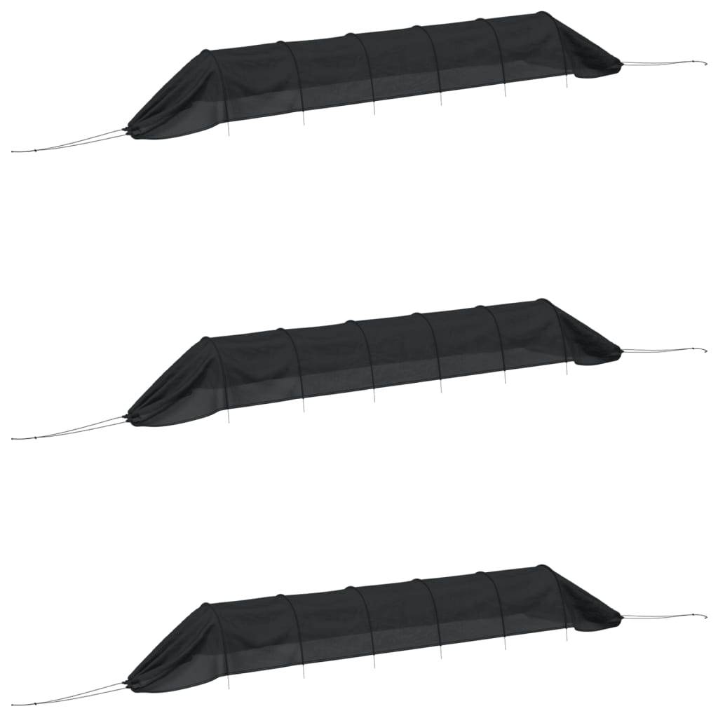 Vidaxl - Tunnels en filet 3 pcs noir acier et polyéthylène vidaXL 3281500 - Image 2