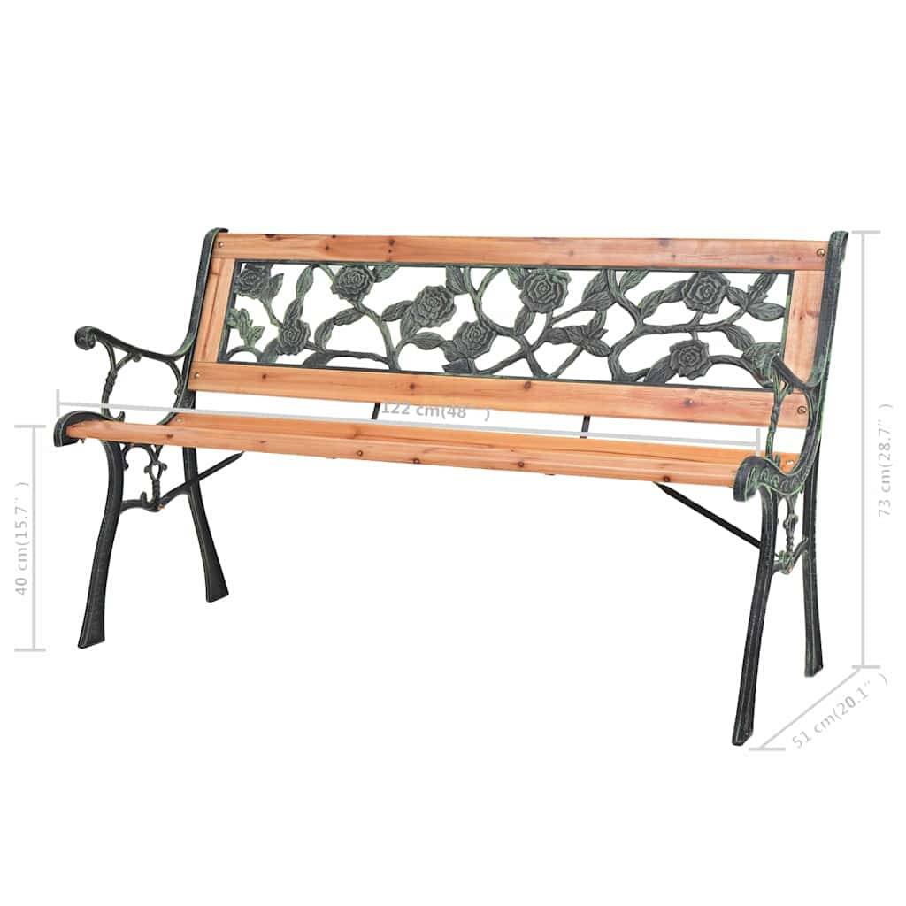 PANGIVO - Banc de jardin bois et fer forgé noir 122 x 51 x 73 cm - PANGIVO - Image 7