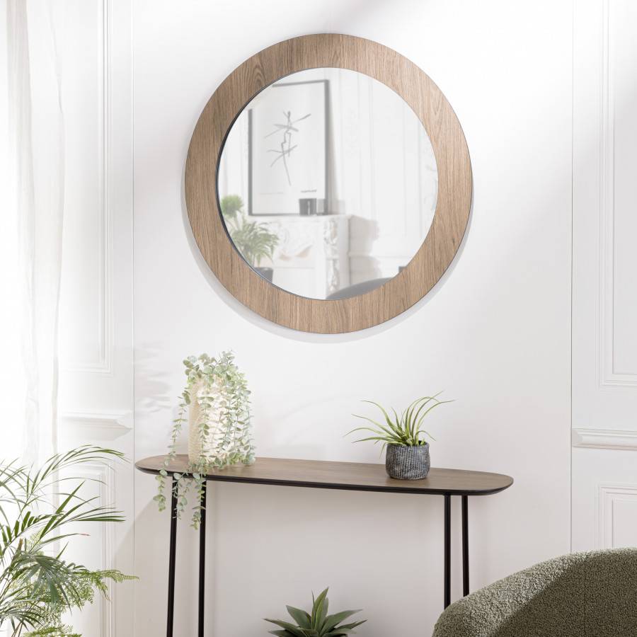 Macabane - FLEUR - Miroir rond 80x80cm couleur mocha - Imagen 2
