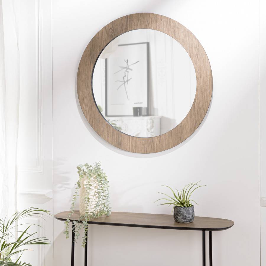 Macabane - FLEUR - Miroir rond 80x80cm couleur mocha - Imagen 6