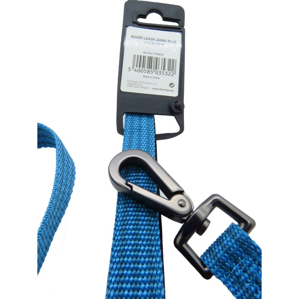 Flamingo - Laisse jannu bleu 1 mètre  x 20 mm  pour chien. - Imagen 3