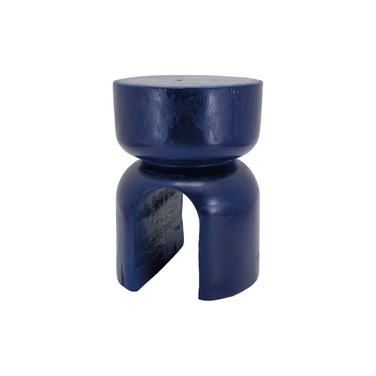 Aubry Gaspard - Tabouret en bois paulownia Molaire Bleu - Image 1