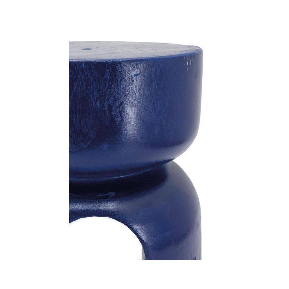 Aubry Gaspard - Tabouret en bois paulownia Molaire Bleu - Image 4