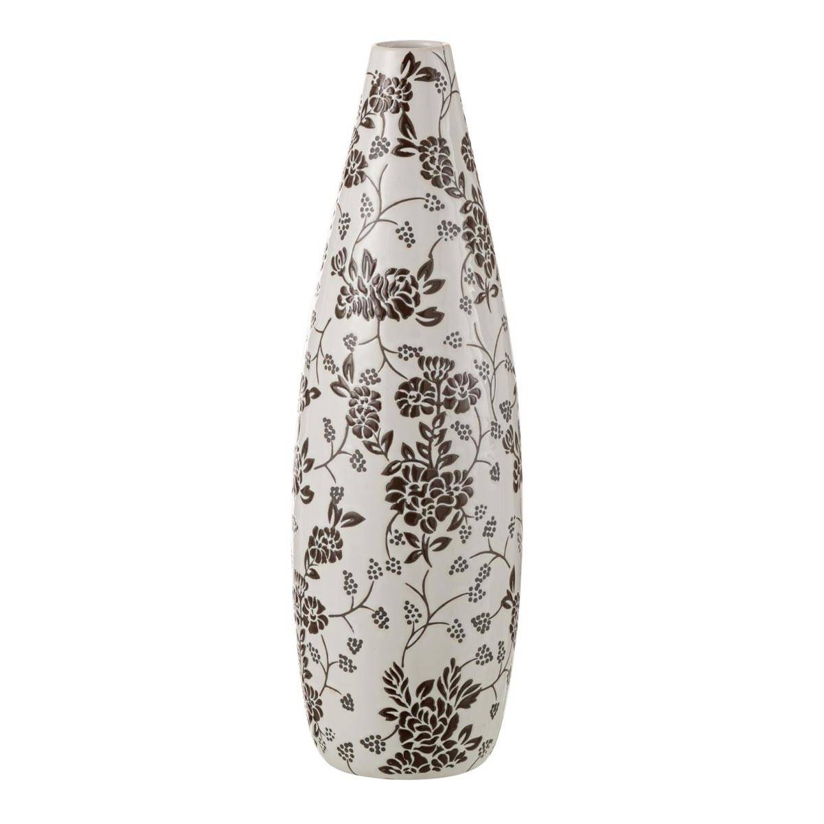 J-Line - Vase Déco en Porcelaine "Zen" 53cm Noir & Blanc - Image 1