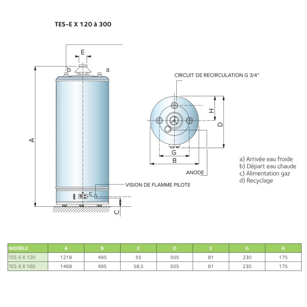 Accumulateur à gaz S/SGA-E X 160 STYX Cheminée - 160 L - ARISTON - 3211228 - Imagen 2