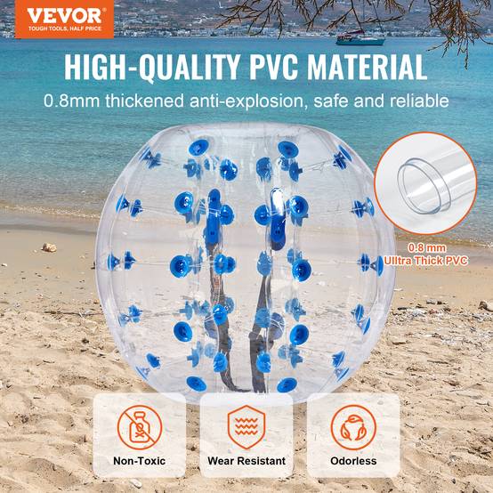 Vevor - VEVOR Bulle gonflable 1.2m pois bleu, PVC 0.8mm, pour jeux en plein air, adolescents/adultes. - Image 2