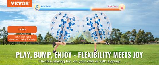 Vevor - VEVOR Bulle gonflable 1.2m pois bleu, PVC 0.8mm, pour jeux en plein air, adolescents/adultes. - Image 9