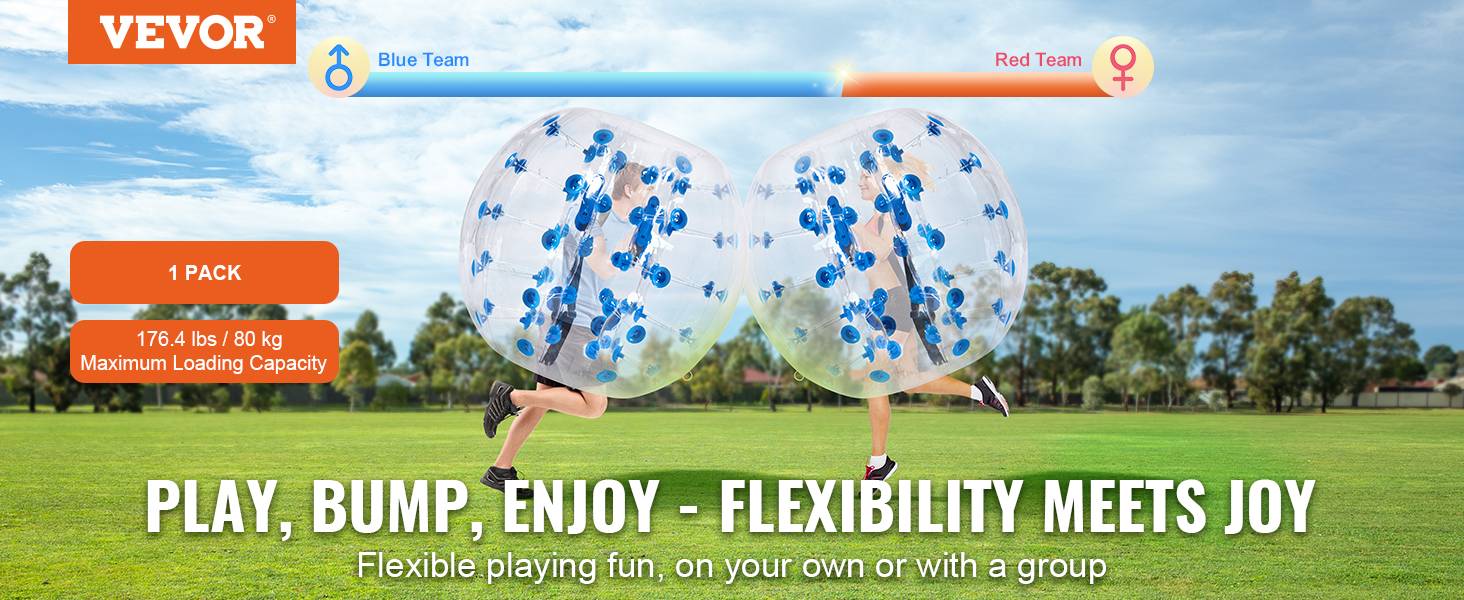 Vevor - VEVOR Bulle gonflable 1.2m pois bleu, PVC 0.8mm, pour jeux en plein air, adolescents/adultes. - Image 9