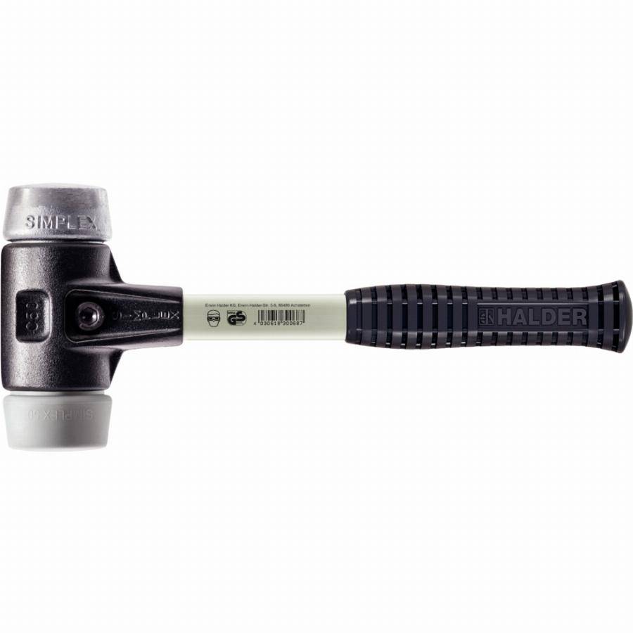 Maillet HALDER SIMPLEX TPE moyen / métal doux avec boîtier en fonte malléable renforcée et manche en fibre de verre - D=40 mm - 3739.040