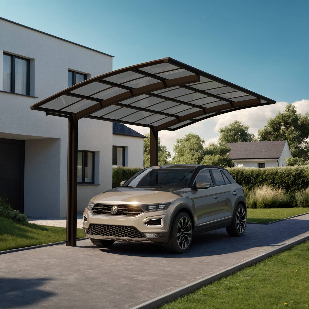 Carport PORTOFORTE standard Type 60 (charge toiture 75kg/m²) Anodisé Bronze Mat - XIMAX - Image 2