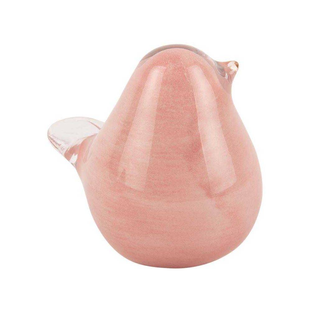 Pt Living - Statue en verre Fat Bird 9 x 6 x 8 cm Rose pâle - Imagen 2