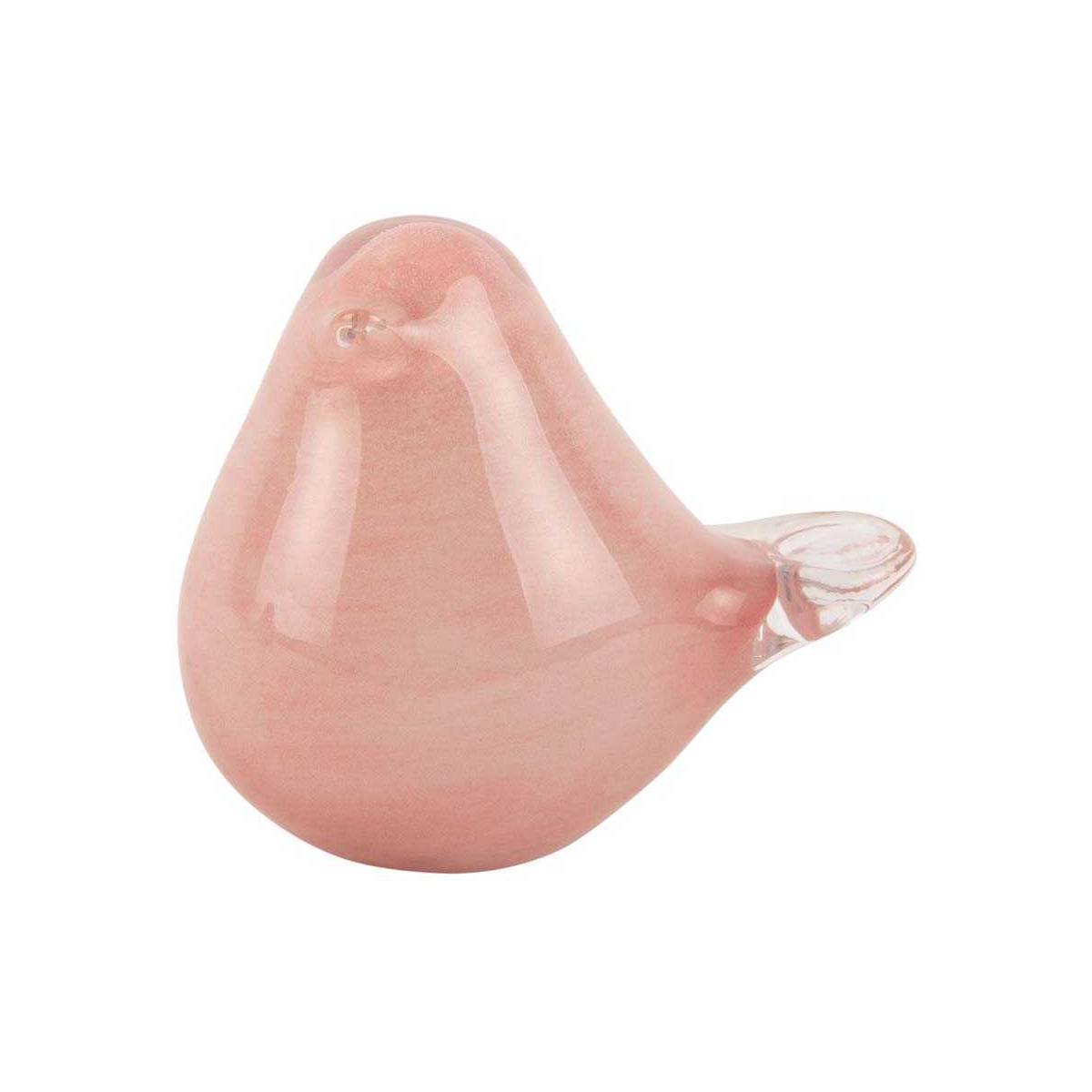Pt Living - Statue en verre Fat Bird 9 x 6 x 8 cm Rose pâle - Imagen 1
