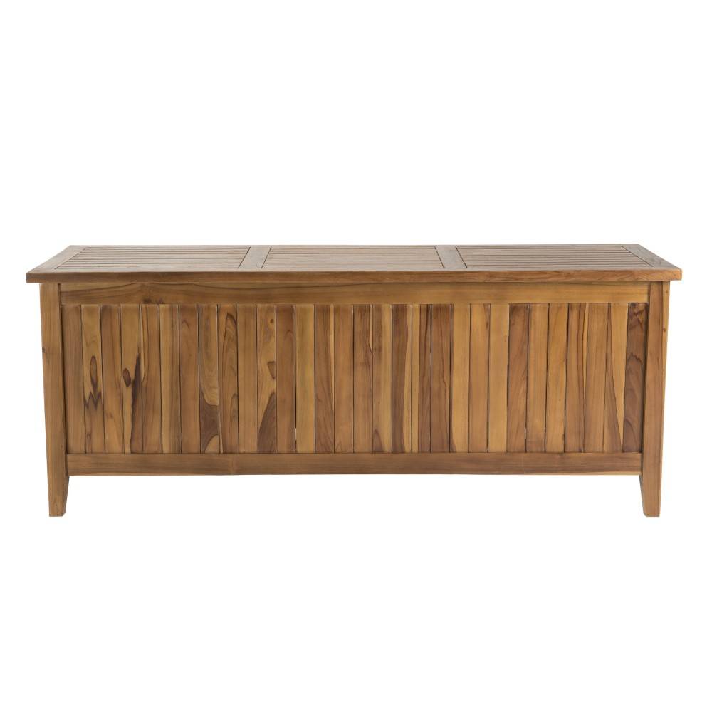 Macabane - MAEVA - Coffre de jardin piscine en bois teck huilé 165x55cm - Imagen 5
