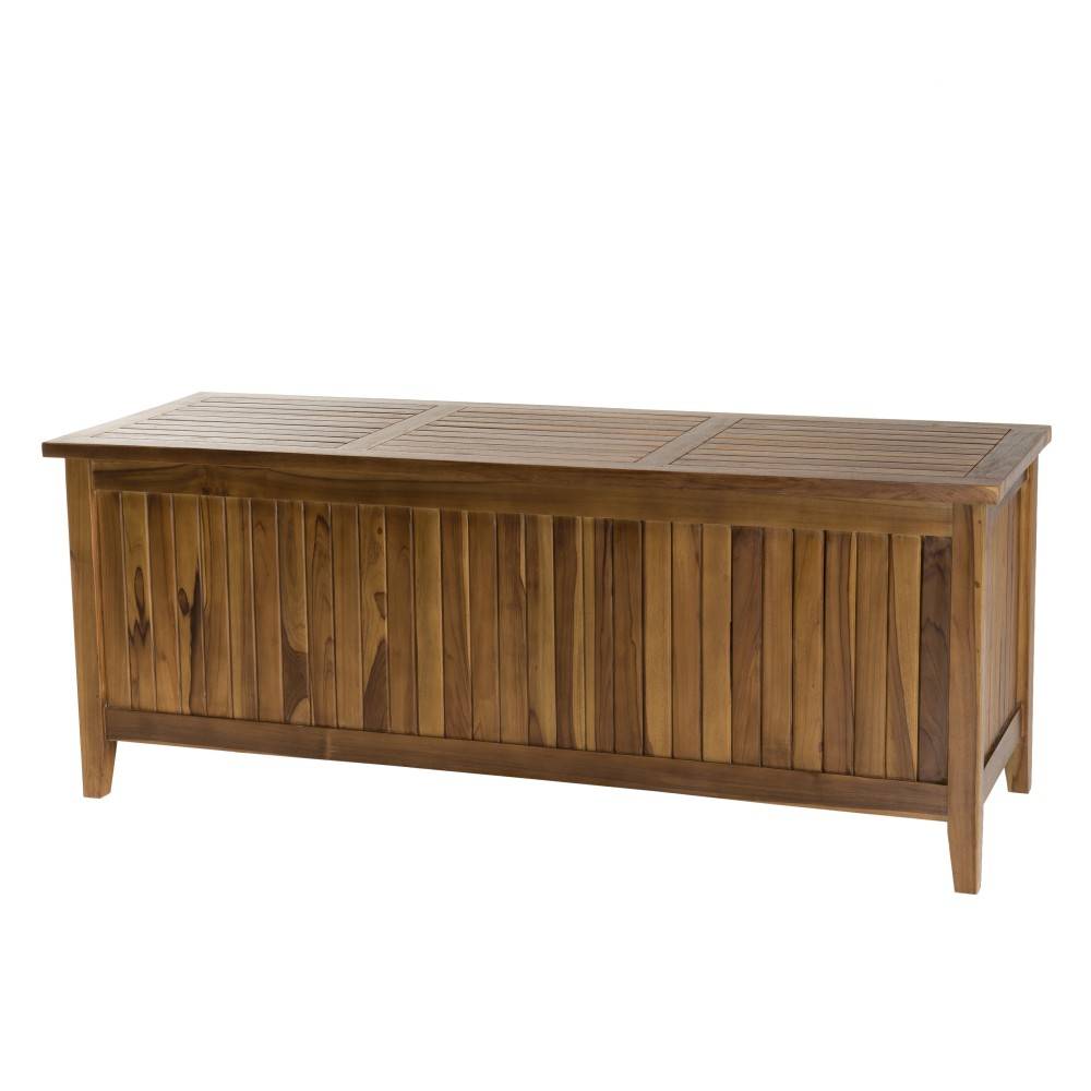 Macabane - MAEVA - Coffre de jardin piscine en bois teck huilé 165x55cm - Imagen 1