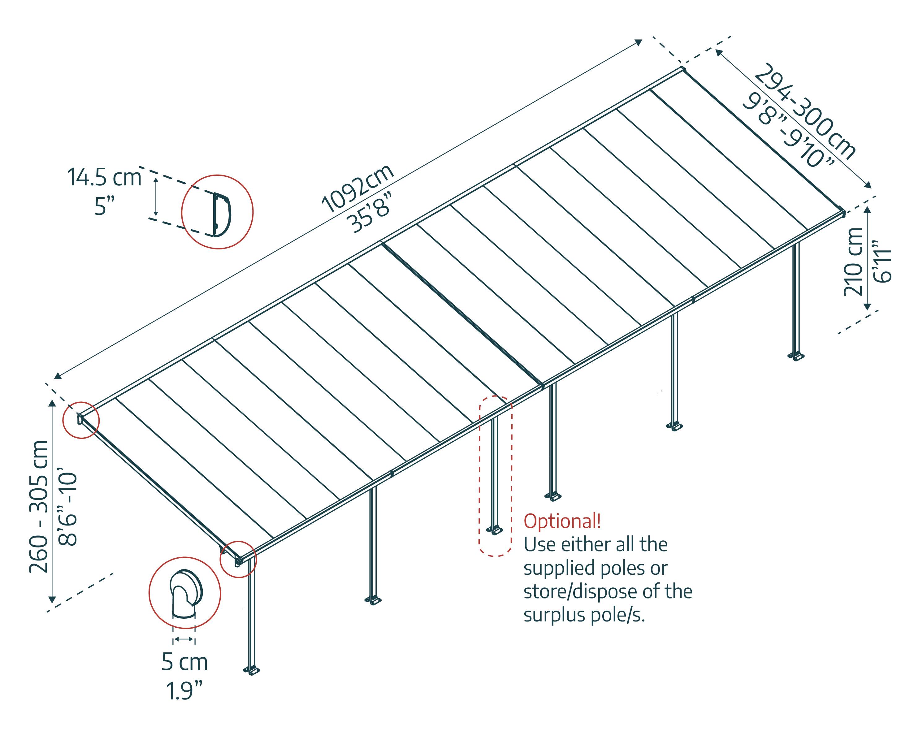 Canopia - Canopia Pergola Feria 3X11 Grise - Imagen 5
