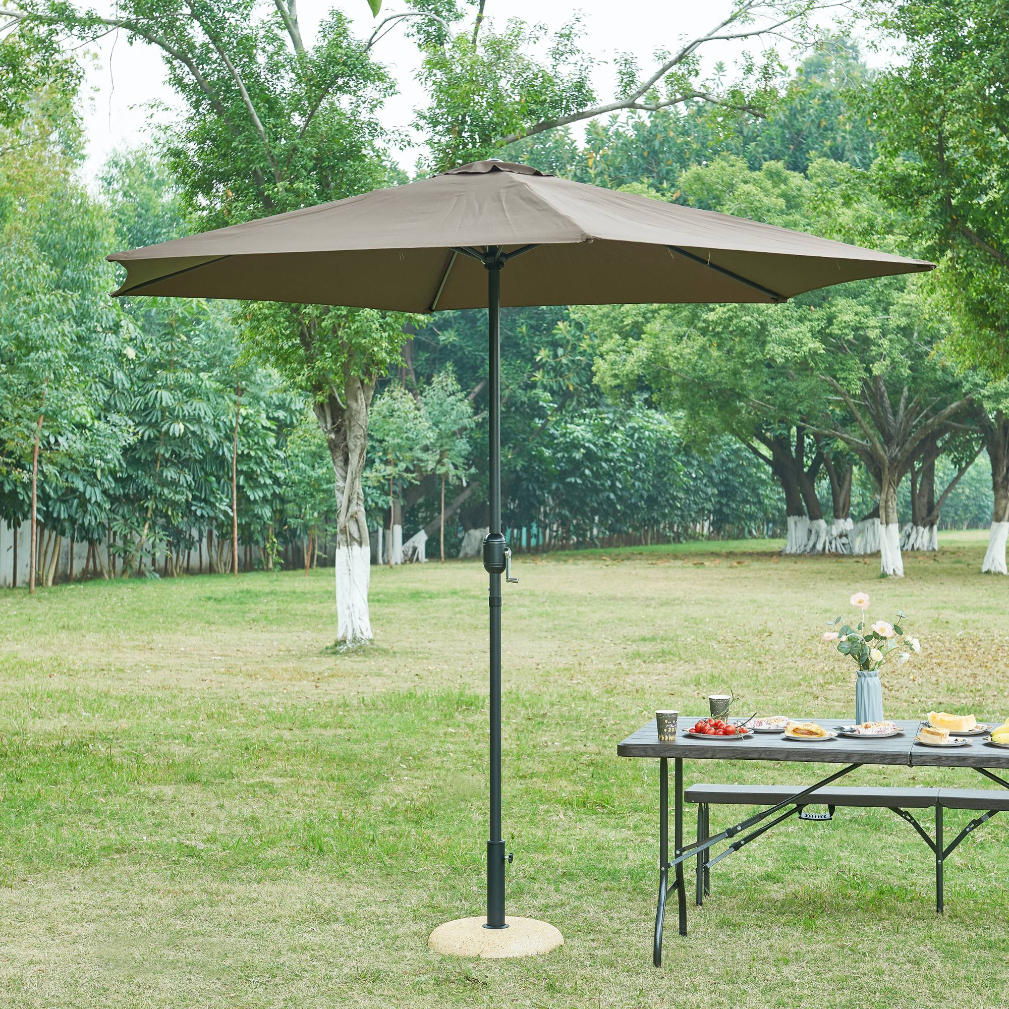 Casa.Pro - Pied de parasol Bitritto avec adaptateurs 37 42 52 58 mm aspect pierre beige casa.pro - Imagen 2