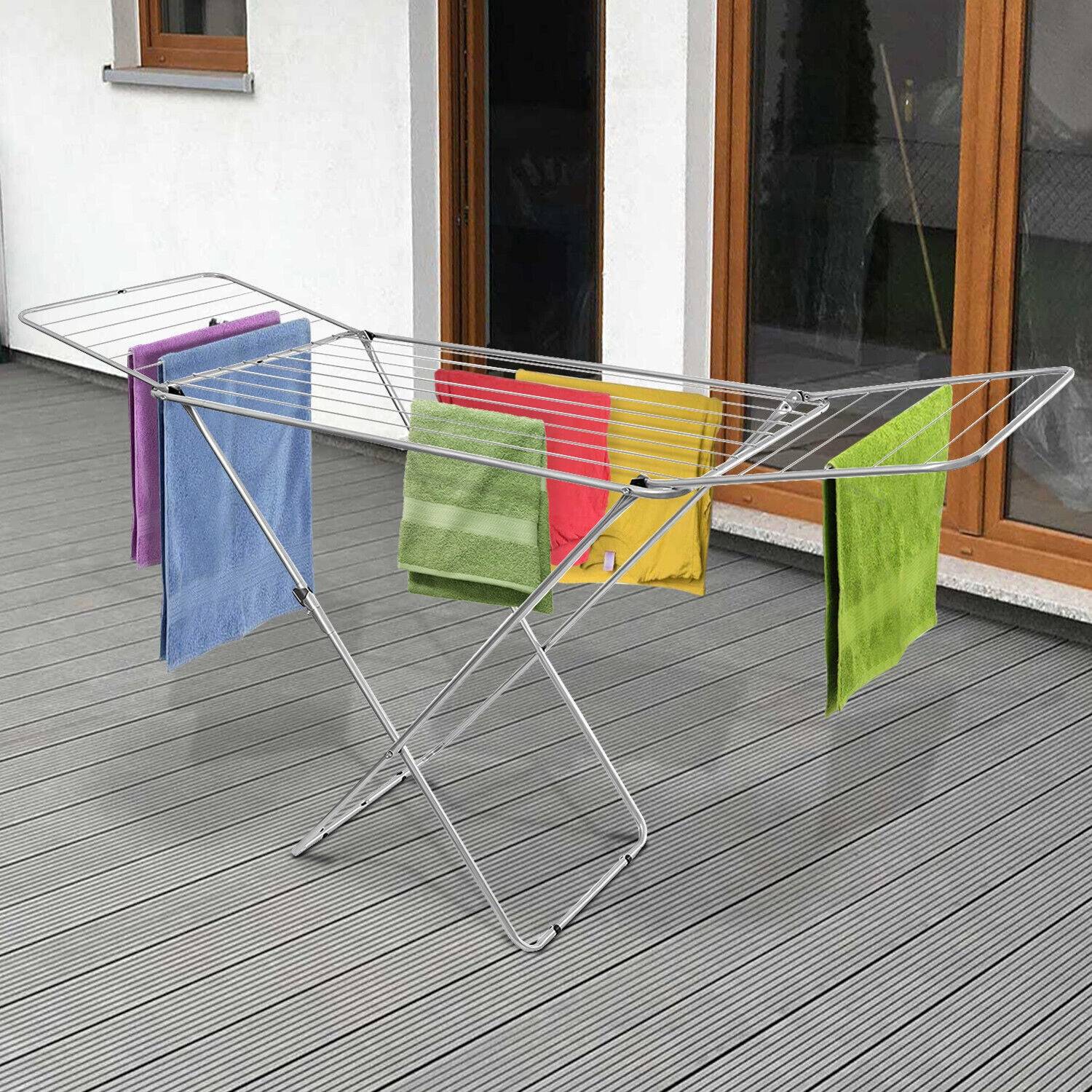 Importdistrib - Séchoir À Linge Pliable Etendoir À Ailes En Métal Silver À Poser 18 Mètres IMPORTDISTRIB - Imagen 5