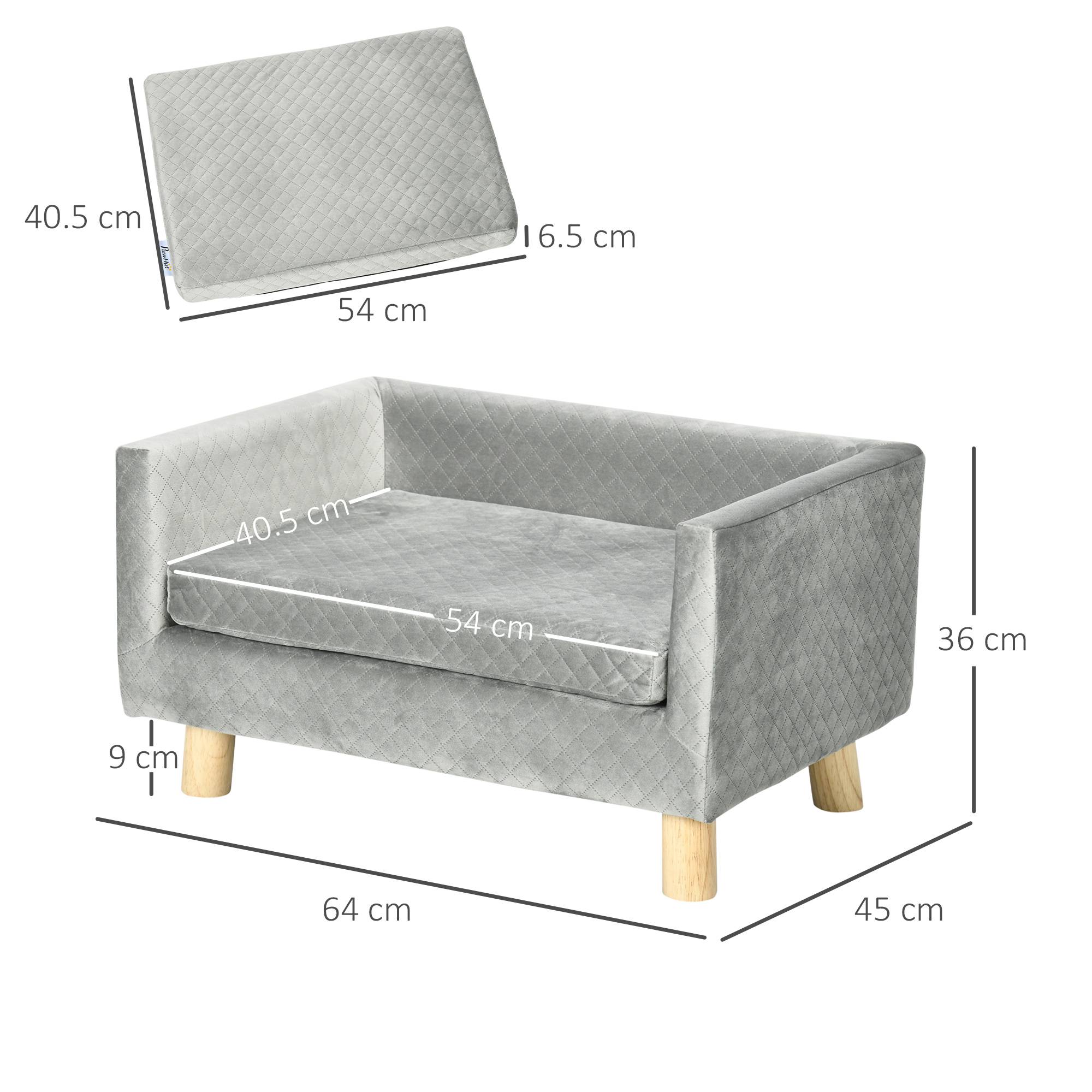 Canapé scandinave animaux bois intérieur coussin velours 64cm gris - ComfortXL Outdoor Living - Image 5