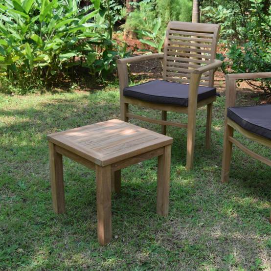 Table basse d'appoint carrée en teck massif Coffee 45 x 45 cm - TECK'Attitude - Imagen 5