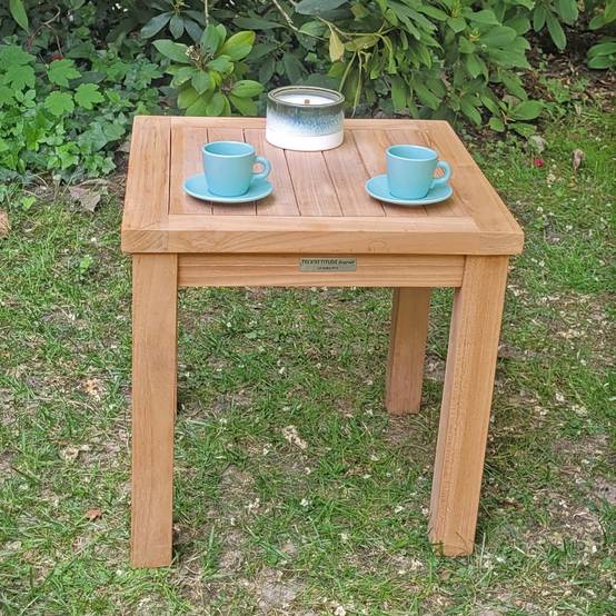 Table basse d'appoint carrée en teck massif Coffee 45 x 45 cm - TECK'Attitude - Imagen 4