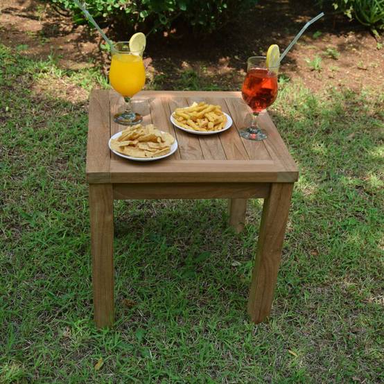 Table basse d'appoint carrée en teck massif Coffee 45 x 45 cm - TECK'Attitude - Imagen 2