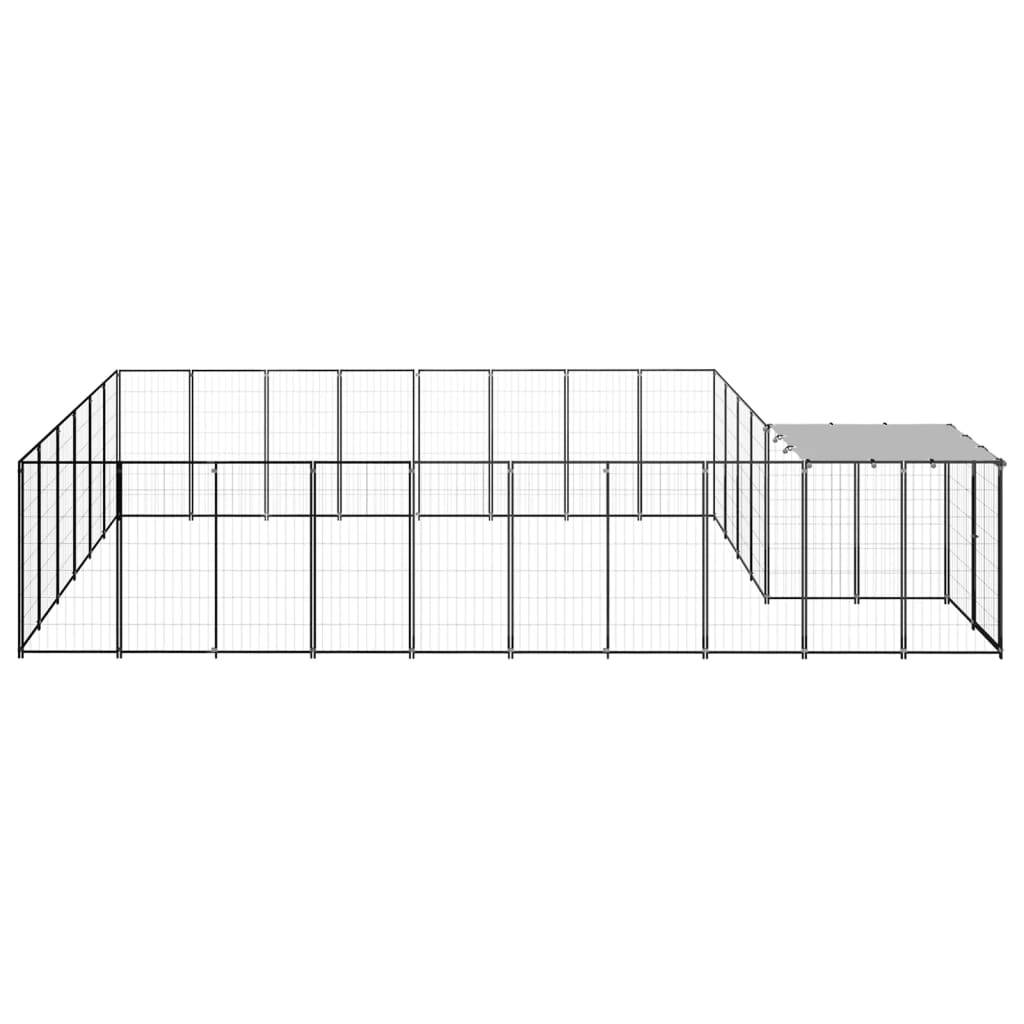 Vidaxl - Chenil Noir 15,73 m² Acier vidaXL 3082214 - Imagen 4